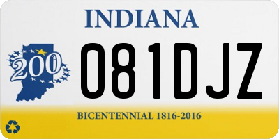 IN license plate 081DJZ