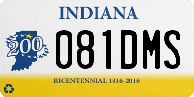 IN license plate 081DMS