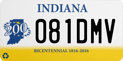 IN license plate 081DMV