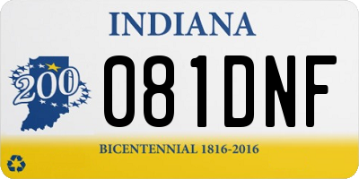 IN license plate 081DNF