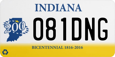 IN license plate 081DNG