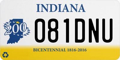 IN license plate 081DNU