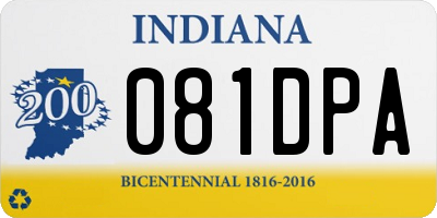 IN license plate 081DPA