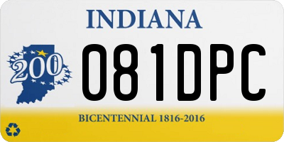 IN license plate 081DPC