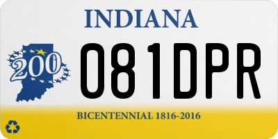IN license plate 081DPR