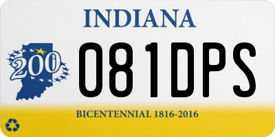 IN license plate 081DPS