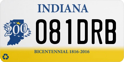 IN license plate 081DRB