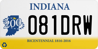 IN license plate 081DRW