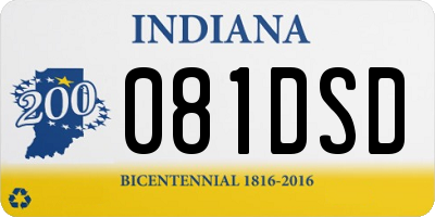 IN license plate 081DSD