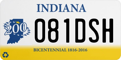 IN license plate 081DSH