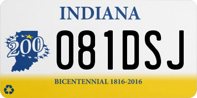 IN license plate 081DSJ