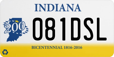 IN license plate 081DSL