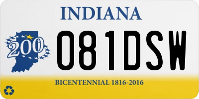 IN license plate 081DSW