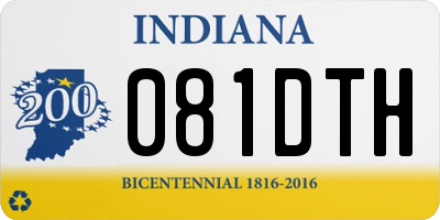 IN license plate 081DTH