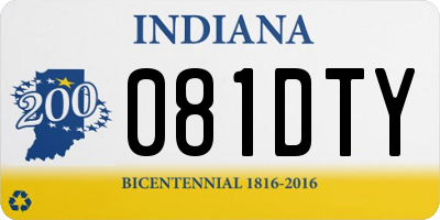 IN license plate 081DTY