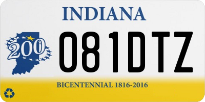 IN license plate 081DTZ