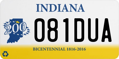 IN license plate 081DUA