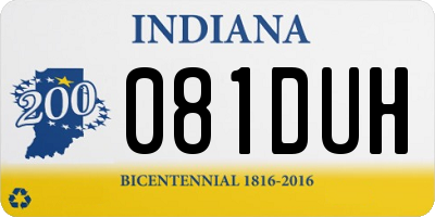 IN license plate 081DUH