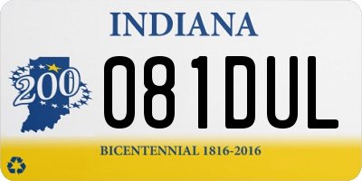 IN license plate 081DUL