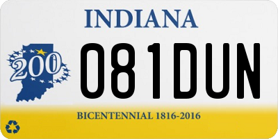 IN license plate 081DUN
