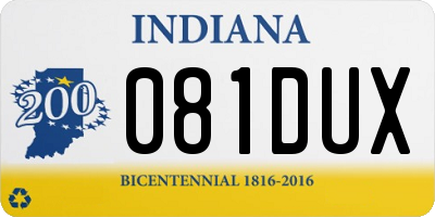 IN license plate 081DUX