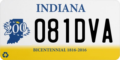 IN license plate 081DVA