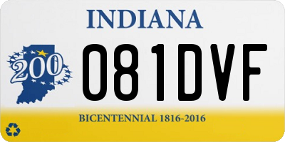 IN license plate 081DVF