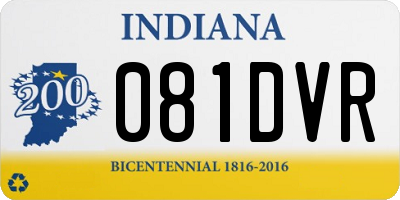 IN license plate 081DVR