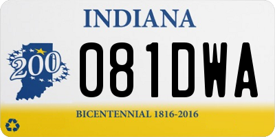IN license plate 081DWA