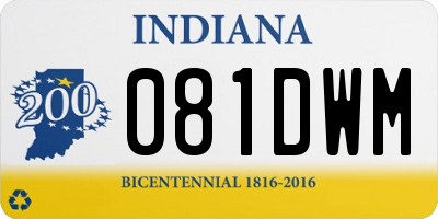 IN license plate 081DWM