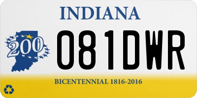 IN license plate 081DWR