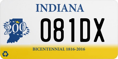 IN license plate 081DX