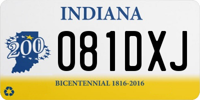 IN license plate 081DXJ
