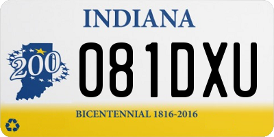 IN license plate 081DXU
