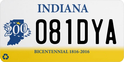 IN license plate 081DYA