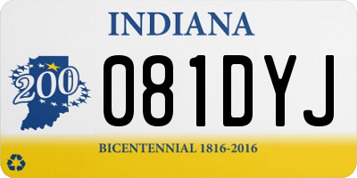 IN license plate 081DYJ