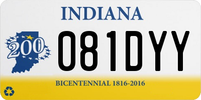 IN license plate 081DYY