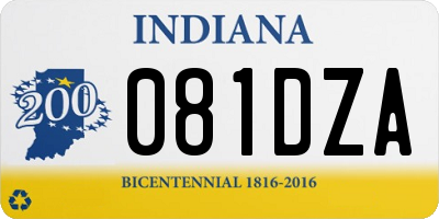 IN license plate 081DZA