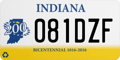 IN license plate 081DZF