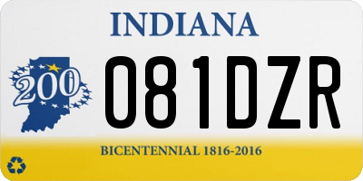 IN license plate 081DZR