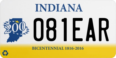 IN license plate 081EAR