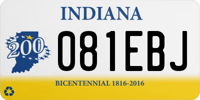 IN license plate 081EBJ