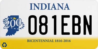 IN license plate 081EBN