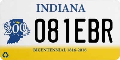 IN license plate 081EBR