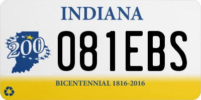 IN license plate 081EBS