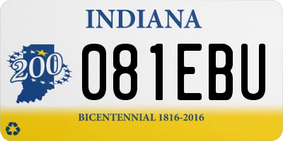 IN license plate 081EBU