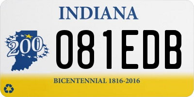 IN license plate 081EDB