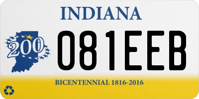 IN license plate 081EEB
