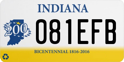 IN license plate 081EFB