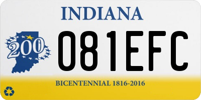 IN license plate 081EFC